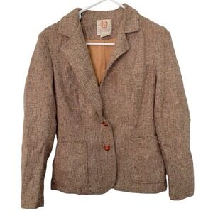 Bryn Mawr 9 Brown Blazer Vintage Wool Blend Tweed Two‎ Button Jacket Old Money